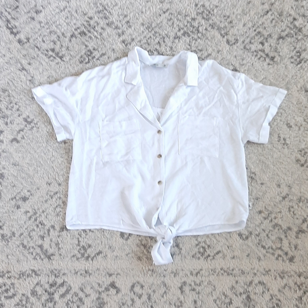 Hollister Tie Front Button Down Shirt